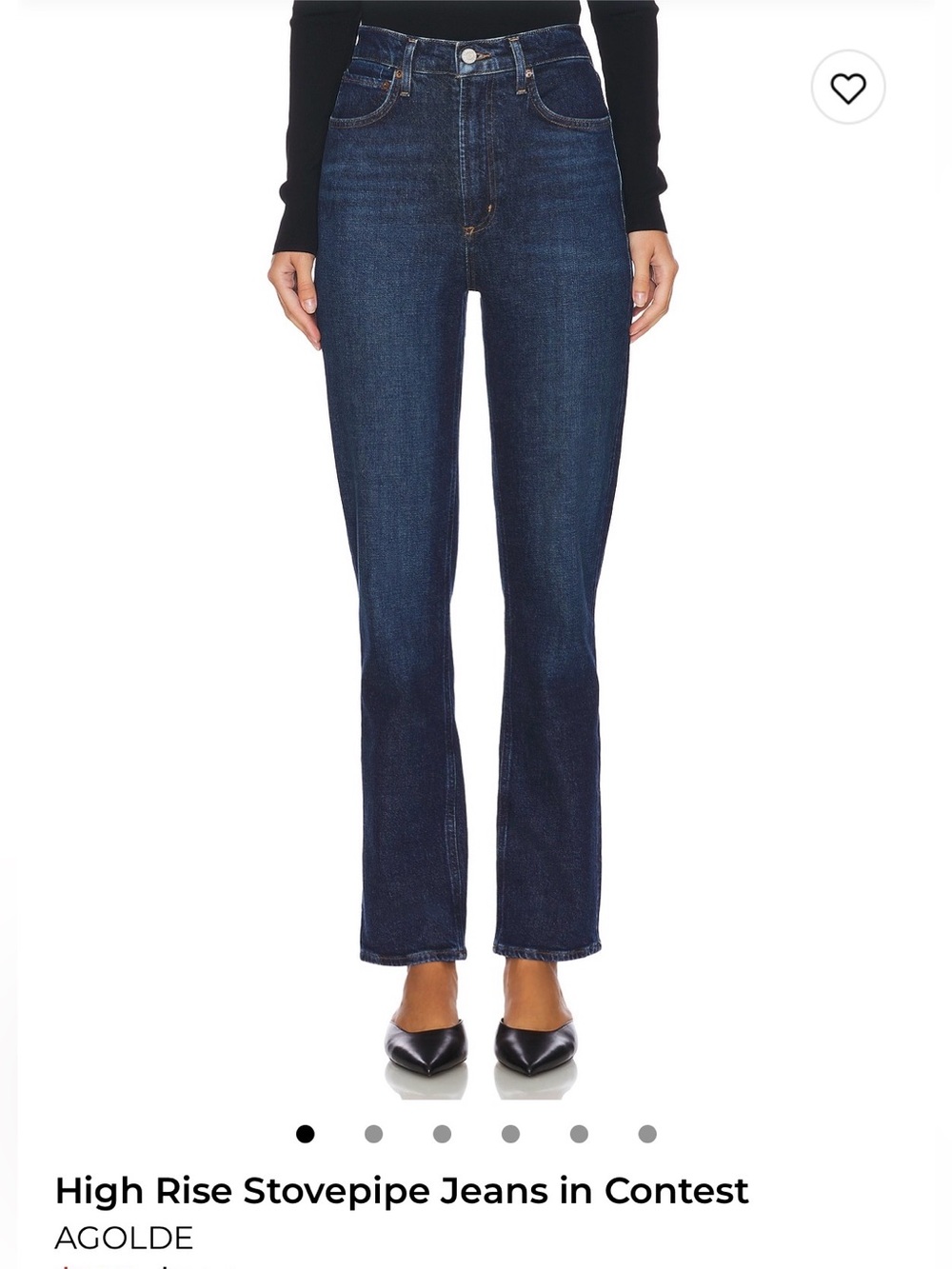 NWOT Agolde High-Rise Stovepipe Jeans in Deep Blue Wash 4
